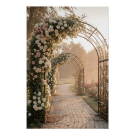 Romantic Rose Garden Archway Dreamscape ポスター