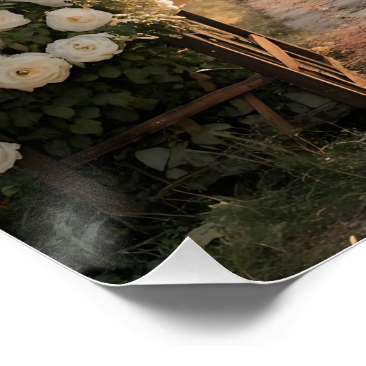 Romantic Rose Garden Archway Dreamscape ポスター (コーナー)