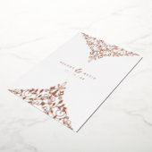 Romantic Rose Gold Flourish Ornament Wedding  箔招待状 (回転した状態)