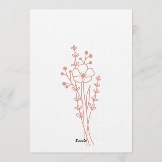 Romantic Rose Gold Heart Photo Wedding 招待状 (裏面)