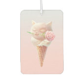 Romantic Rose: Miss Meow Pink Ice Cream Cone Art カーエアーフレッシュナー (正面)