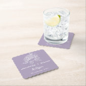 Romantic Rose Personalized Wedding/ Bridal Shower  ペーパーコースター (インサイチュ)