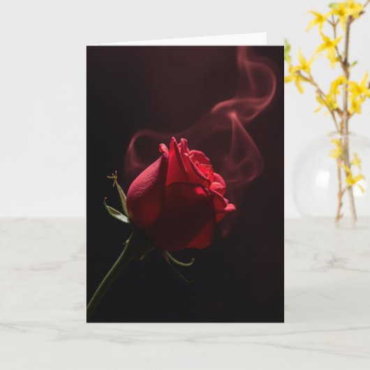 Romantic Rose Smoke Effect Card カード (黄色い花)
