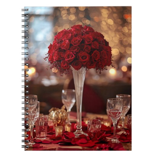 Romantic Rose Valentine Love Story Writing Journal ノートブック (正面)