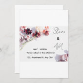 Romantic Rose Wedding Invitation | Soft Floral Ele 招待状 (正面/裏面)