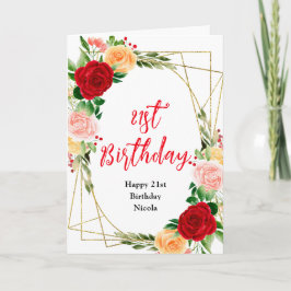 Romantic Roses Floral Birthday カード