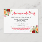 Romantic Roses Floral Wedding Accommodations エンクロージャーカード (正面)