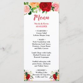 Romantic Roses FloralRomantic Red and Oran Wedding メニュー