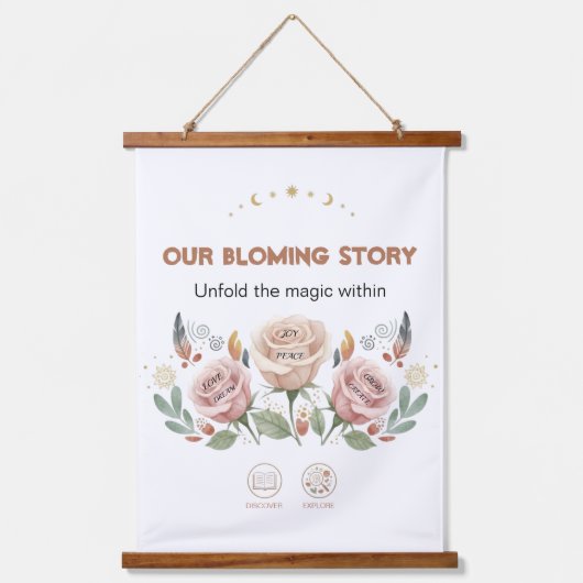 Romantic Roses Flowers Tapestry 吊り下げ型タペストリー (正面)