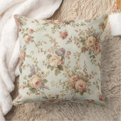 Romantic Roses & Wildflowers Vintage Garland クッション (ブランケット)