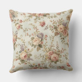 Romantic Roses & Wildflowers Vintage Garland クッション (裏面)
