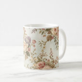 Romantic Roses & Wildflowers Vintage Garland コーヒーマグカップ (正面右)