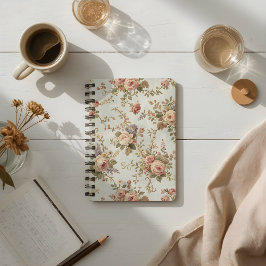 Romantic Roses & Wildflowers Vintage Garland ノートブック