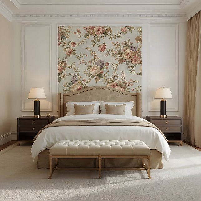 Romantic Roses & Wildflowers Vintage Garland 壁紙 (クリエイターアップロード済み)