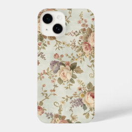 Romantic Roses & Wildflowers Vintage Garland iPhone 14ケース