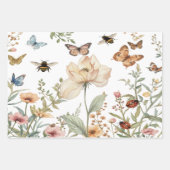 Romantic Rosy Blossom Harmony Creamy Pink Floral ラッピングペーパーシート (正面3)