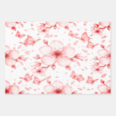 Romantic Rosy Blossom Harmony Creamy Pink Floral ラッピングペーパーシート (正面2)