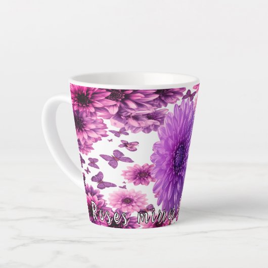 Romantic Rosy Floral カフェラテマグ (左アングル)