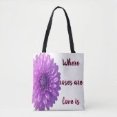 Romantic Rosy Floral トートバッグ (正面)