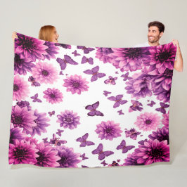 Romantic Rosy Floral フリースブランケット