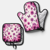 Romantic Rosy Floral 鍋つかみ&鍋敷きセット (正面/裏面)
