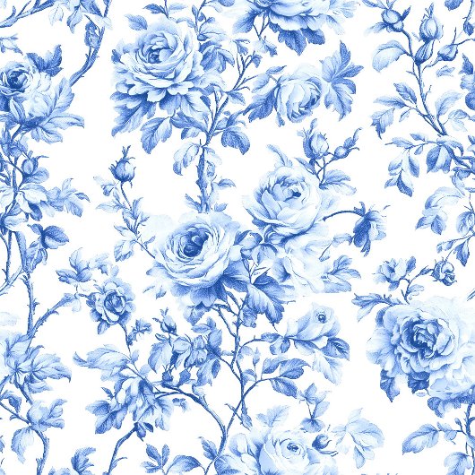 Romantic Royal Blue Toile de Jouy Wedding Program プログラム