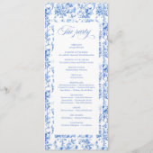 Romantic Royal Blue Toile de Jouy Wedding Program プログラム (裏面)
