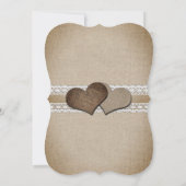 Romantic Rustic Country Burlap and Lace Wedding 招待状 (裏面)