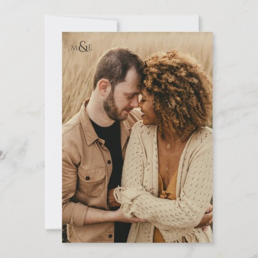 Romantic Rustic Photo Wedding 招待状 (裏面)