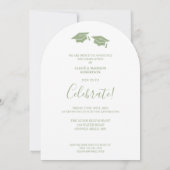 Romantic Sage 4-Photo Double Twins Grads TMF26 招待状 (裏面)