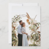 Romantic Sage Floral Wreath w/Lovebirds Wedding サンキューカード (裏面)