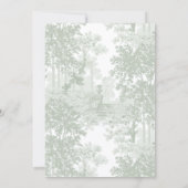 Romantic Sage Floral Wreath w/Lovebirds Wedding セーブザデート (裏面)