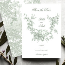 Romantic Sage Floral Wreath w/Lovebirds Wedding