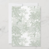 Romantic Sage Floral Wreath w/Lovebirds Wedding 招待状 (裏面)