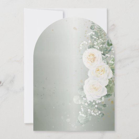 Romantic Sage Green Arch Wedding Invitation 招待状 (裏面)