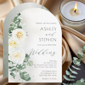 Romantic Sage Green Arch Wedding Invitation 招待状