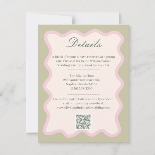 Romantic sage green Details Enclosure Card ノートカード (正面)