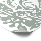 Romantic Sage Green Floral Garden Wedding Welcome  ポスター (角)