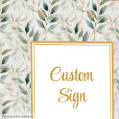 Romantic Sage Green Gold Foliage Wedding Custom  ポスター