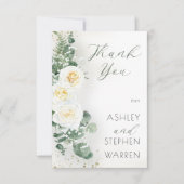 Romantic Sage Green Wedding Thank You Card サンキューカード (正面)