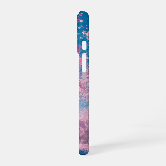 Romantic Sakura - Heart Blossom Phone Case iPhone 16ケース (左側面)