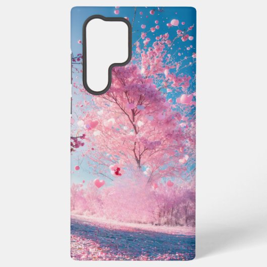 Romantic Sakura - Heart Blossom Phone Case Samsung Galaxyケース (裏面)