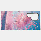 Romantic Sakura - Heart Blossom Phone Case Samsung Galaxyケース (裏面横)
