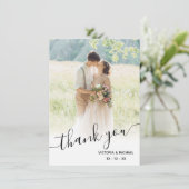 Romantic Script結婚の感謝してい写真 サンキューカード (スタンド正面)
