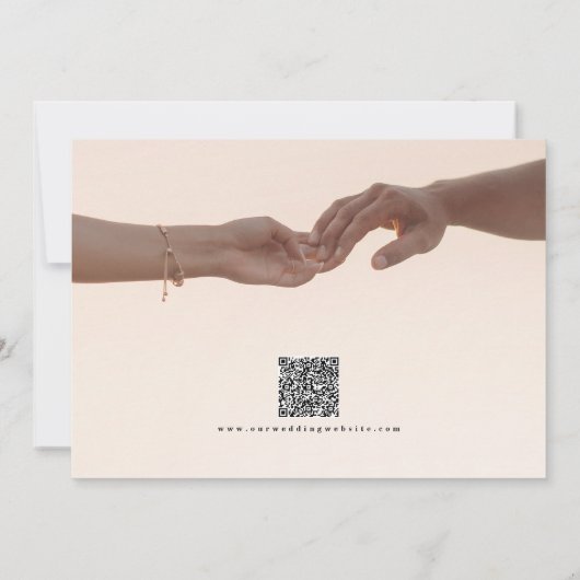 Romantic Script Calligraphy Add Photo Wedding セーブザデート (裏面)