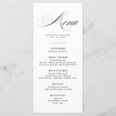 Romantic Script Calligraphy Details Menu Wedding メニュー (正面)