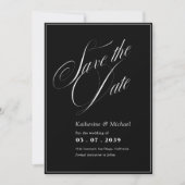 Romantic Script Calligraphy QR code Wedding セーブザデート (正面)