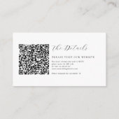 Romantic Script Calligraphy QR Code Wedding RSVP エンクロージャーカード (裏面)