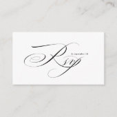 Romantic Script Calligraphy QR Code Wedding RSVP エンクロージャーカード (正面)