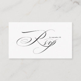 Romantic Script Calligraphy QR Code Wedding RSVP エンクロージャーカード